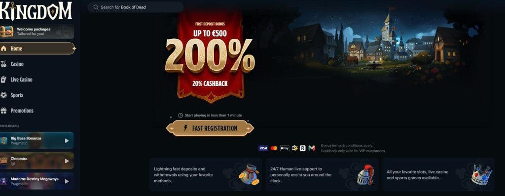 kingdom casino bonus 